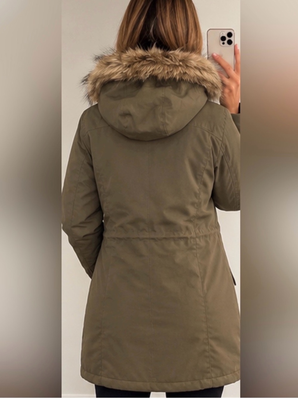 O'Neill Olive Green Hooded Parka with Faux Fur Trim size XL - Picture 2 of 6